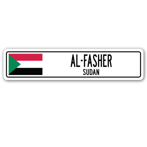 AL-FASHER SUDAN Street Sign Sudanese flag city country road wall gift