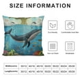 thumbnail image 5 of Whale Throw Pillow Cushion Cover, Massive Whale The Master of The Oceans Themedround Planet Nature, Decorative Square Accent Pillow Case, Blue Orange, 5 of 5