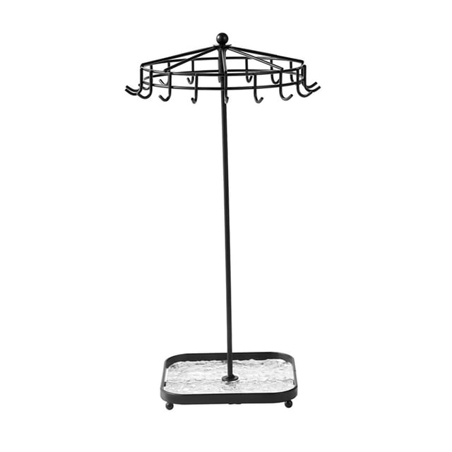Soporte Giratorio para Joyería, Organizador de Joyas, Collar, Pendientes, Estante de Almacenamiento, Soporte para Presentación de Joyería, Mesa para C Negro