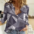 thumbnail image 2 of IROINNID Reduced Plus Size Shirts for Women Daily Long Sleeve Turndown Collar V-Neck Button Elastic Blouse Shirts,Gray, 2 of 7