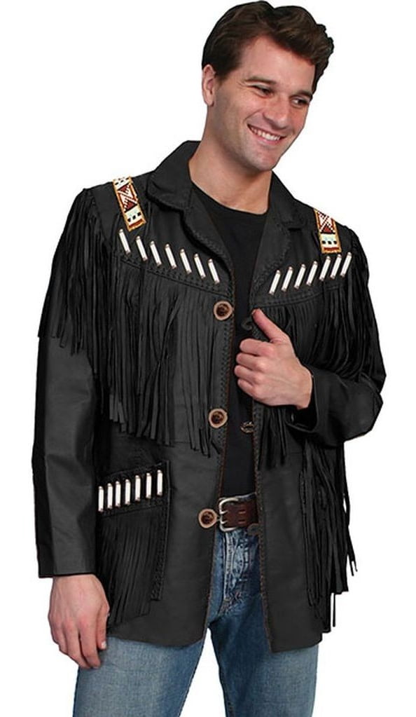 Men/'s New Western Beautiful Black Boar Suede Leather Vest Scully