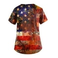 thumbnail image 3 of Xfvqtps Independence Day Scrub Tops for Women Comfortable Lightweight Medical Nursing Uniform Ladies Casual V-Neck Short Sleeve Working Uniform with Pockets Orange, 3 of 4