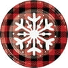 Holiday Time Buffalo Plaid Snowflake Dessert Plates, 30 ct
