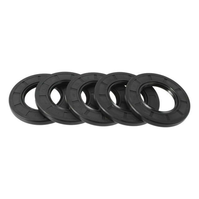 Sello de aceite universal Unique Bargains TC de doble labio con resorte de acero, sello de eje rotativo 40x72x7mm, alta presión, caucho NBR negro, 5 Pcs