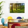 thumbnail image 6 of VELVET Morning Sunlight Forest Wall Art Nature Scenery Pictures Wall Decor Sunrise Woodland Painting for Living Room Rustic Green Grass Scenic Photography Prints Canvas Decoration 24x20inch Framed, 6 of 6