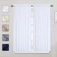 thumbnail image 2 of Waffle Pattern Embossed Textured Tier Curtain, 2 Pcs Rod Pocket Waterproof Small Curtain, 2 of 7