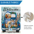 thumbnail image 2 of Welcome Winter Golden Retriever Dog Cat Decorative House Flag, Blue Truck Puppy Kitty Snowman Home Yard Garden Outdoor Decor, Christmas Snowy Large Outside Decoration Double Sided 28 x 40, 2 of 6