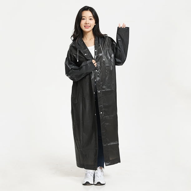 Chubasqueros portátiles de EVA, Poncho de lluvia reutilizable con capucha y mangas elásticas, equipo de lluvia de plástico para adultos, 2 uds.