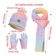 thumbnail image 3 of dgysar Kid Boys Girls Winter Hat Gloves Scarf Set 3PC Fleece-Lined Pom-Pom Earflap Hat + Scarf + Gloves Colorblock Knit Set 3-10 Gray, 3 of 3
