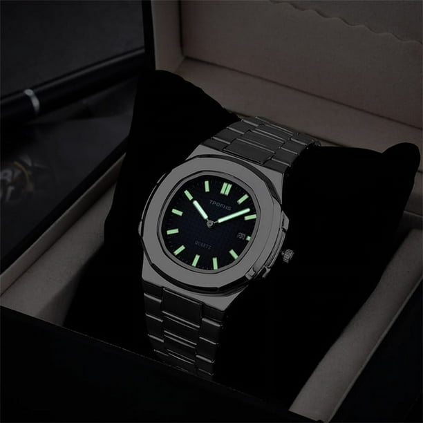 Senbaida Luxury Watch Business 30m Waterproof Male Clock Luminous Date Stainless Steel Square Quartz Men Watch Reloj Hombre 2023 New Blue 2 Other