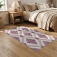 thumbnail image 2 of ODIKA 5'x7' Washable Area Rug Damask Botanical Distressed Scroll Border Boho Ditsy Pink Vintage Refined for Dining Room, Under Table, Home Office, Non-Slip Chair-Friendly, 2 of 7