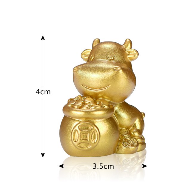 leyfeng Decoración creativa de Tauro del zodiaco, accesorios artesanales de animales pequeños de resina, decoración de escritorio, regalo de coche de Año Nuevo