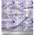thumbnail image 1 of Soimoi Viscose Chiffon Fabric Branch & Bird Artistic Decor Fabric Printed Yard 42 Inch Wide, 1 of 3