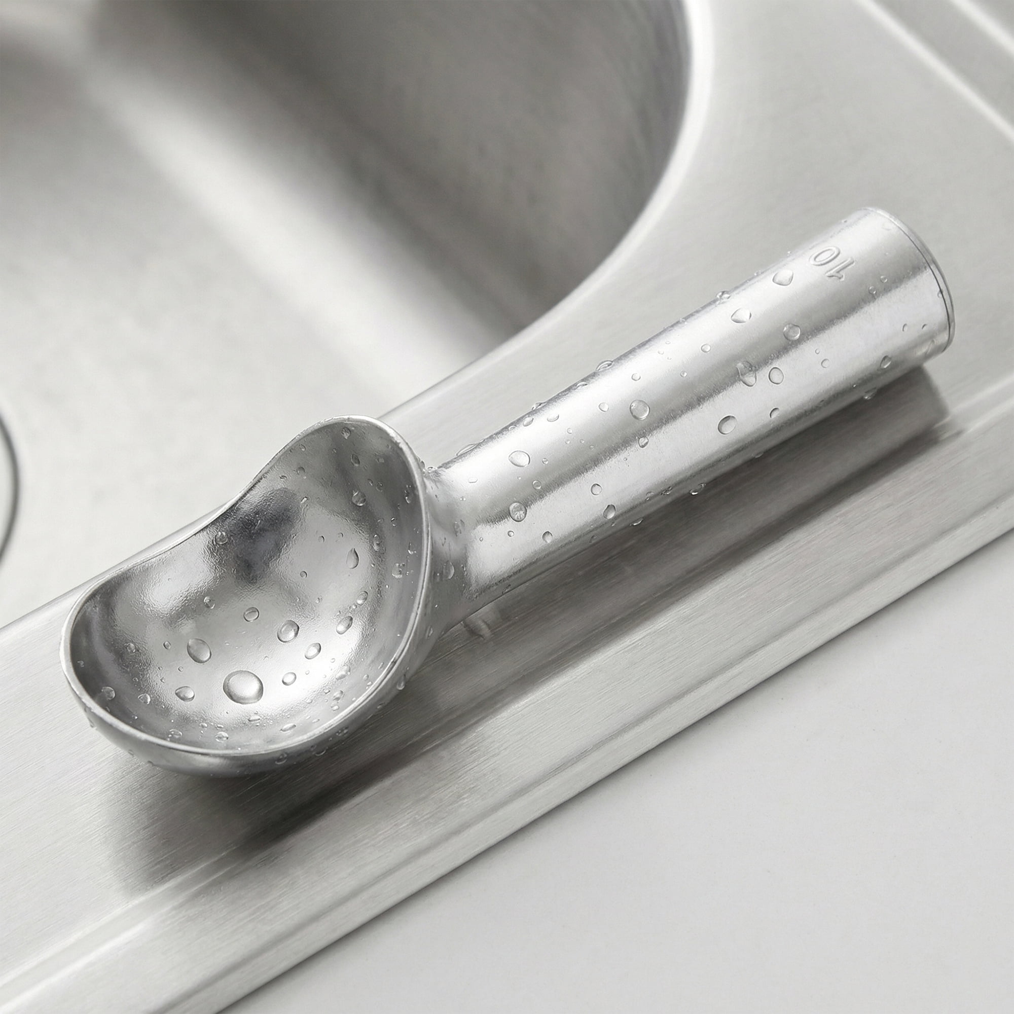 Unique Bargains Stainless Steel Ice Cream Scoop with Easy Release Silver 2.8in