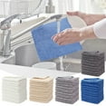 thumbnail image 7 of SLYNSHome - 12 Pcs - Kitchen Cloth Dish Towels Dishcloths - Absorbent - 11.8 inch - Coral Velvet Dishtowels Nonstick Oil Washable Fast Drying (Blue), 7 of 7