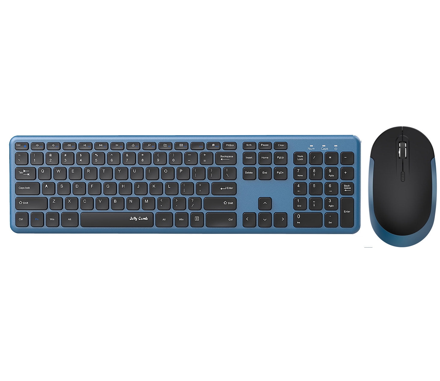 Wireless Keyboard and Mouse, Jelly Comb 2.4GHz Ultra Thin Full Size