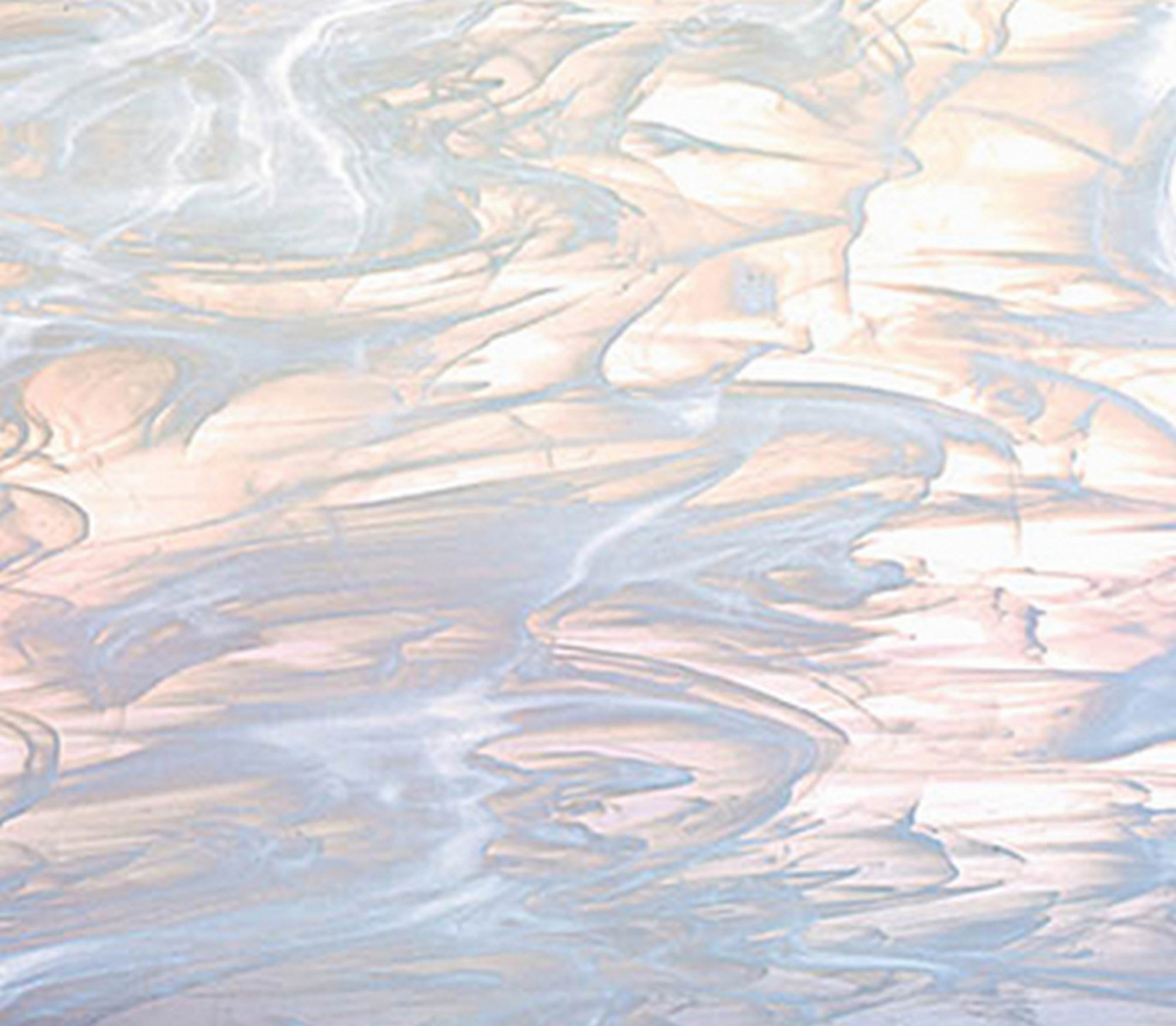 OCEANSIDE STAINED/FUSING GLASS SHEETS CLEAR/WHITE WISPY FUSIBLE