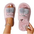 thumbnail image 6 of SBYOJLPB Women's Winter Slipper with Plush Decoration Casual Indoor Open-Toe Slippers, 6 of 9