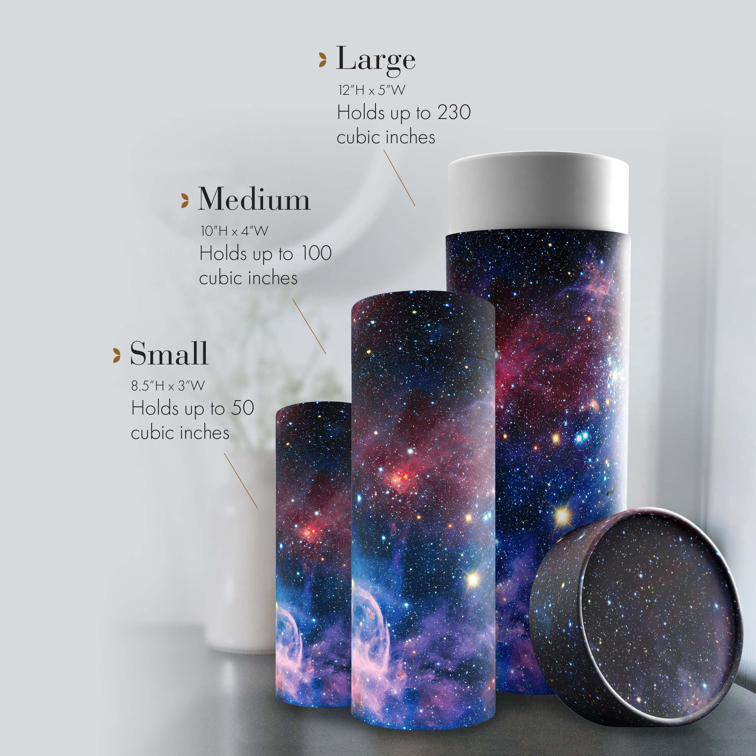 Beautiful Scenes - Cosmic Scattering Urn - Biodegradable Urns for Human Ashes Adult for Funeral, Burial, Niche, or Columbarium Cremation - Urns for Adult Ashes - Scattering Urns - Medium