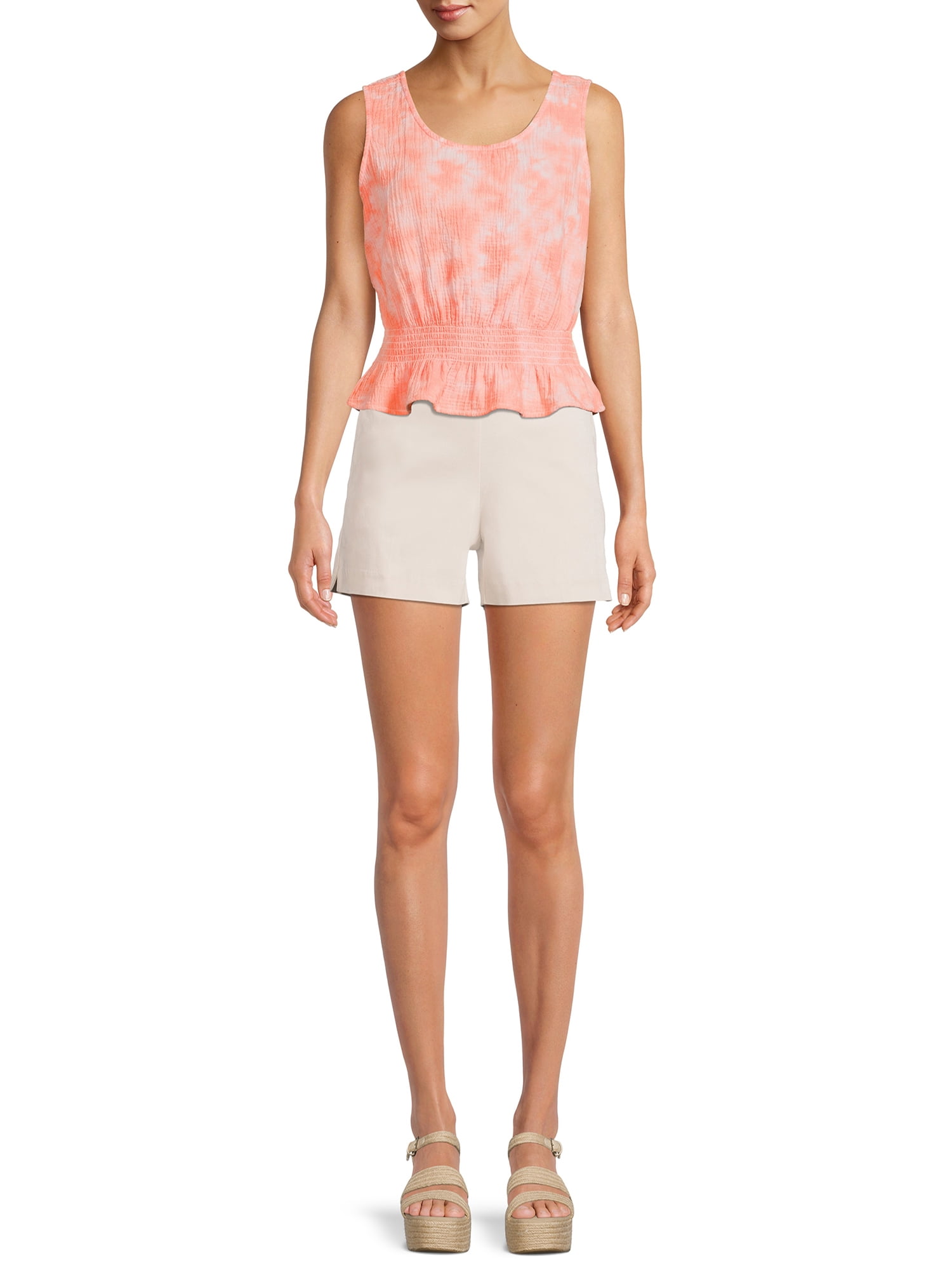 Time And Tru Women's Coordinating Peplum Waist Tank Top