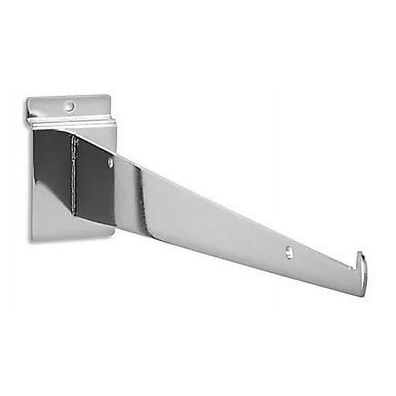 12" Chorme Slatwall Knife Shelf Bracket With Lip - 10 Pcs