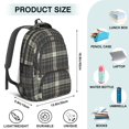 thumbnail image 5 of Brown and Blue Checkered Pattern Backpack for School, Cute School Bag with Adjustable Shoulder Straps and Padded Back, 16.9"x12.6"x5.9", 5 of 5