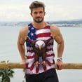 thumbnail image 6 of Logiee USA Eagle with Spread Wings Print Men's Workout Tank Top,Quick Dry Workout Tank Top,Gym Muscle Tee,Fitness Bodybuilding Sleeveless T Shirt-Medium, 6 of 7