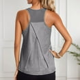thumbnail image 2 of BYHONG Women’s Workout Blouse Racerback Tank Top for Women Mesh Yoga Shirt Grey L, 2 of 6