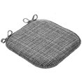 thumbnail image 1 of Sweet Home Collection Chair Cushion Memory Foam Pads with Ties Honeycomb Pattern Slip Non Skid Rubber Back Rounded Square 16" x 16" Seat Cover, 4 Count (Pack of 1), Aria Gray/Bla, 1 of 6