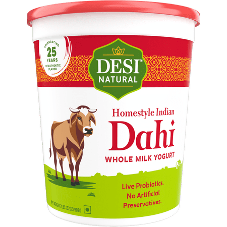 Desi Natural Dahi Whole Milk Plain Yogurt, 32 oz, 1 Count