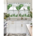 thumbnail image 4 of St. Patrick's Swag Curtains for Living Room/Bedroom Windows, Lucky Shamrock Green Eucalyptus Floral Blue Kitchen Curtains and Valances Set 36 Inch Length, Light Filtering Swags Valance Curtain Panels, 4 of 5