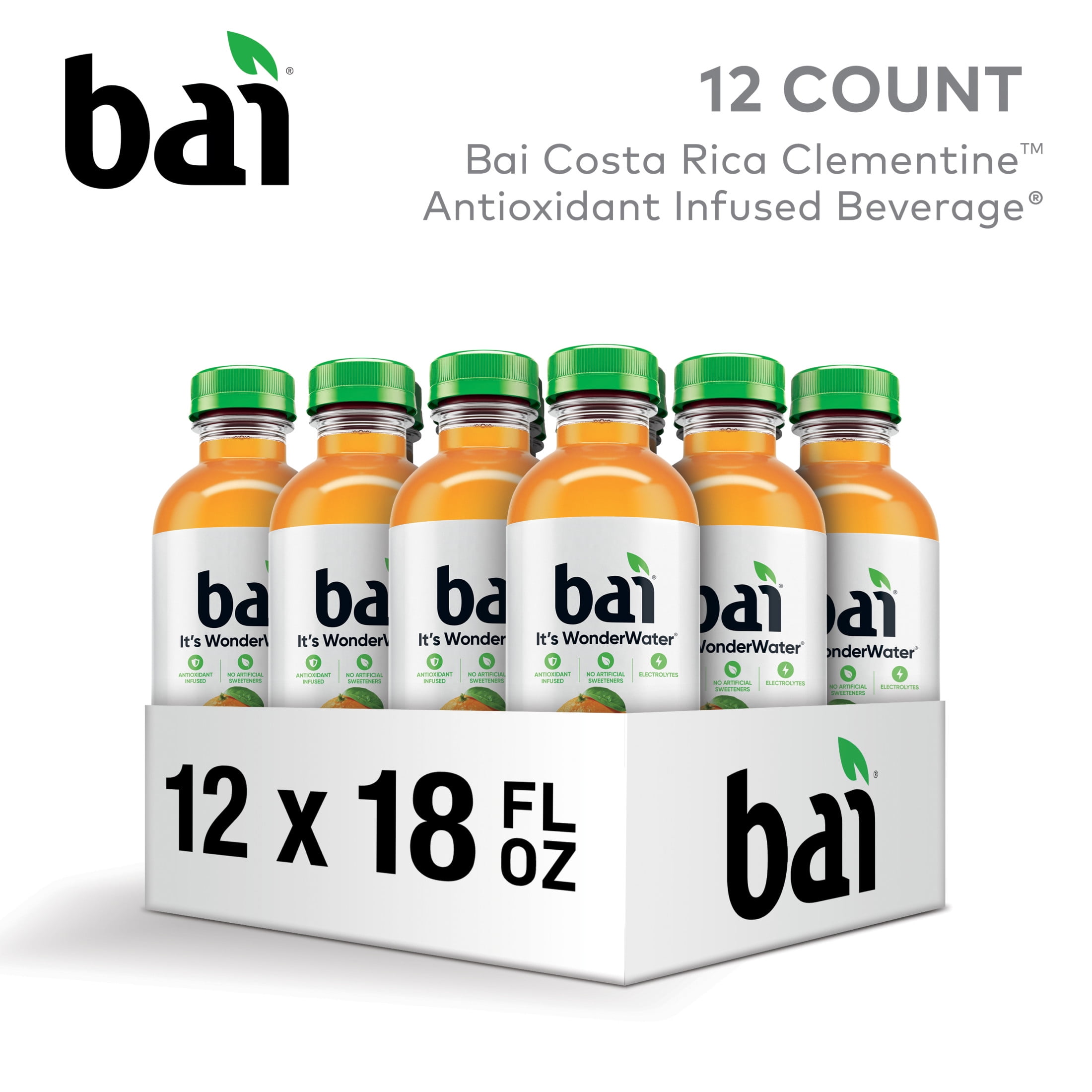 Bai Costa Rica Clementine Antioxidant Infused Water Beverage, 18 fl oz, Bottle