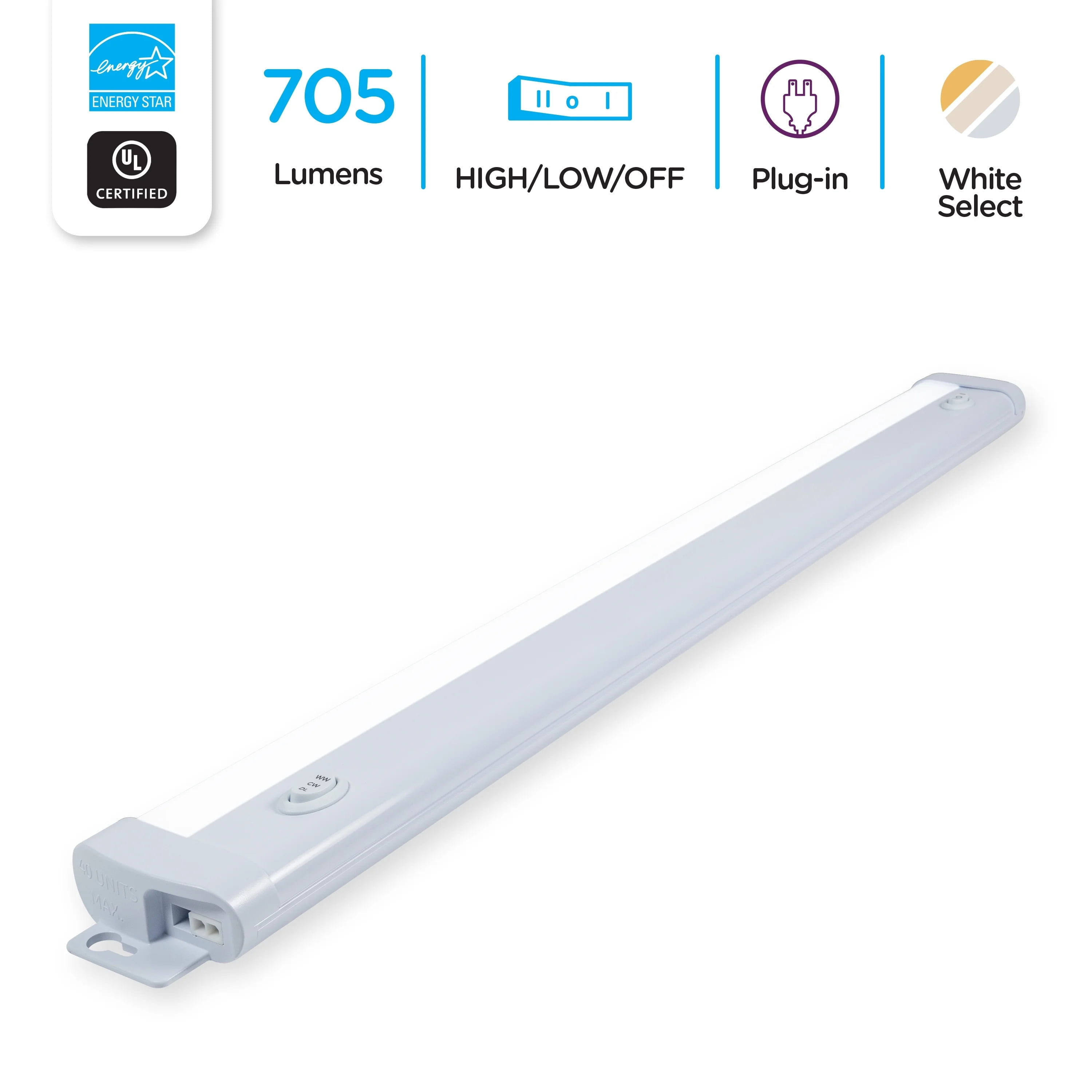 (2 pack) Enbrighten 705 Lumen 22" Plug-in LED Under Cabinet Light, 1 lb, Linkable