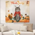 thumbnail image 2 of Happy Thanksgiving Maine Coon with Turkey Pumpkins Autumn Vibes Tapestry Cat Lover Kitten Owner Gifts Wall Hanging Backdrop Home Decor - 12018, 2 of 5