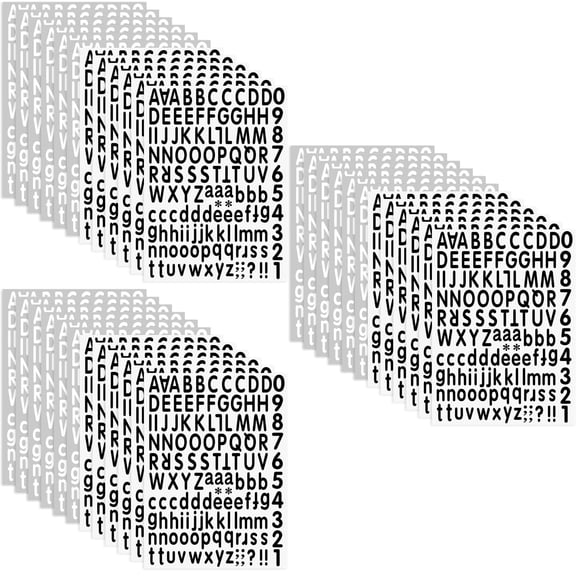 4536 Pcs 1 Inch Vinyl Alphabet & Number Stickers – 36 Sheets Waterproof Self-Adhesive Decals, Multi-Color for Water Bottles, Mailboxes, Scrapbooking & Cup Decor, Black and White