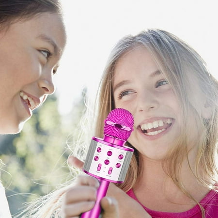 Juslike Bluetooth Karaoke Microphone, Multi-Function Handheld Wireless Karaoke Machine for Kids, Portable Mic Speaker Home, Party Singing Compatible with (Best Karaoke For Android)