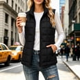thumbnail image 7 of Womens Quilted Vest Full Zipper Sleeveless Puffer Vest Lightweight Stand Collar Fall Spring Winter Jacket Coat Outerwear with Pockets, 7 of 7