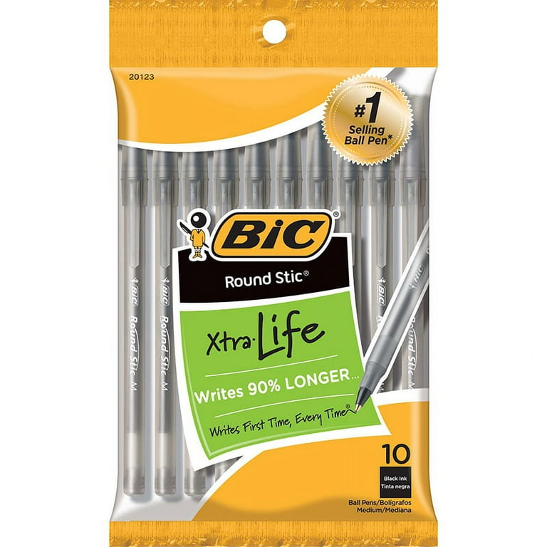 BIC Round Stic Ballpoint Pens - Medium Pen Point - Black - 10 / Pack BIC Round Stic Ballpoint Pens - Medium Pen Point - Black - 10 / Pack