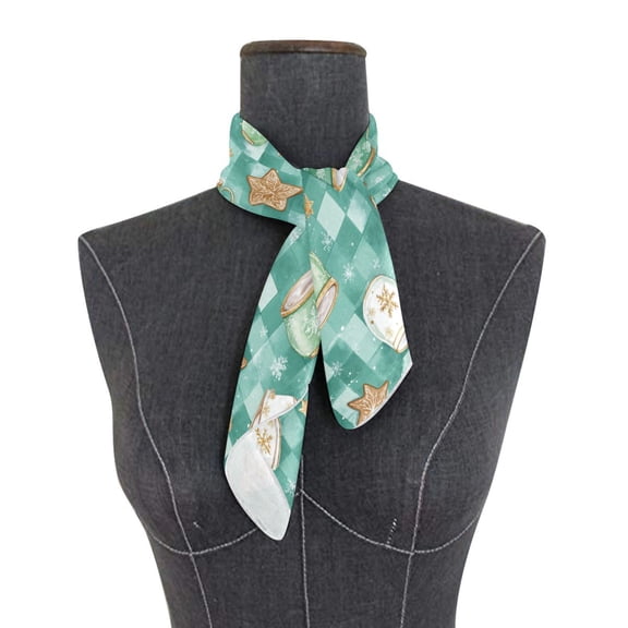 Square Scarf 24x24 Inch Green Coffee Mugs Silky Satin Sun Protection Neck Scarf for Women Multi-Purpose Head Wrap Bandana for Hair Bag Decoration