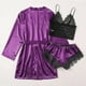 thumbnail image 3 of Gibobby Lencería de encaje Día de San Valentín para mujer Pantalón Poliéster Escote V indoor Mujer(Morado, XXL), 3 of 5