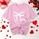 thumbnail image 5 of Primavera Top Mujeres Moda Casual Nueva Cinta de Arco Impresa Cuello Redondo Camiseta de Manga Corta, Camiseta de Cuello Tripulado, 5 of 8