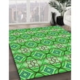 thumbnail image 3 of Ahgly Tapis Rond Lavable en Machine Intérieur Transitionnel Vert Lime Foncé, 5 Pieds Rond, 3 of 7