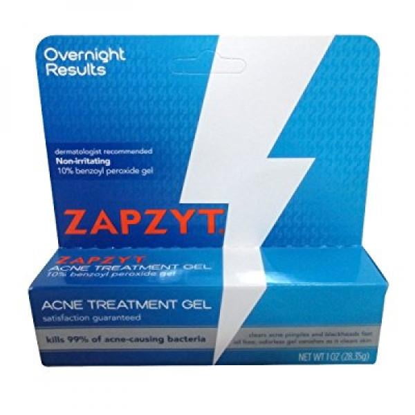 Zapzyt Maximum Strength 10% Benzoyl Peroxide Acne Treatment Gel, 1
