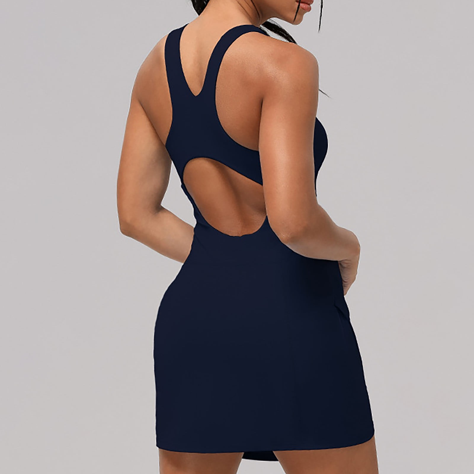 Tennis Dress Golf Dresses for Women Square Neck Quick Drying Moisture Wicking Padded Workout Dress Athletic Dresses