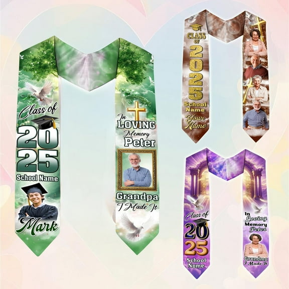Custom In Loving Memory Graduation Stoles, Custom Graduation Stole with photos, Personalized Grad Stole, Gift for Graduate, Class of 2025