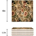 thumbnail image 3 of FMSHPON Nature Art Leopard Flower Set of 6 Coaster for Drinks, Absorbent Ceramic Stone Coasters Cup Mat with Cork Base for Home Kitchen Room Coffee Table Bar Decor, 3 of 4