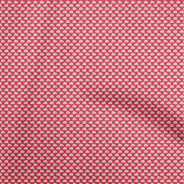 oneOone Velvet Red Fabric Cloud Fabric For Sewing Printed Craft Fabric By The Yard 58 Inch Wide