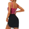 thumbnail image 3 of INSPIRE CHIC Women's Sequin Velvet Spaghetti Strap Club Party Crop Cami Top, 3 of 6
