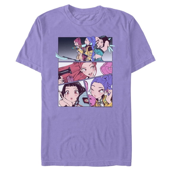 Mens KPop Demon Hunters Huntrix Manhwa Panels T Shirt