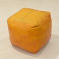 thumbnail image 7 of Square Shaped Goat Leather Handmade Eco-Friendly Mustard Pouf - Square Shape Pouf, 14" x 14"x 14", Plain Solid Pouf, Goat Leather Pouf, Recycled Foam with Fibre Fill Stuffed Pouf, Leather Seating Pouf, 7 of 7